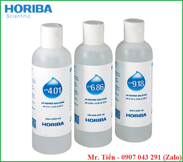 Bộ dung dịch chuẩn pH (pH Buffer Solution) 4.01 / 6.86 / 9.18 theo tiêu chuẩn NIST hãng Horiba
