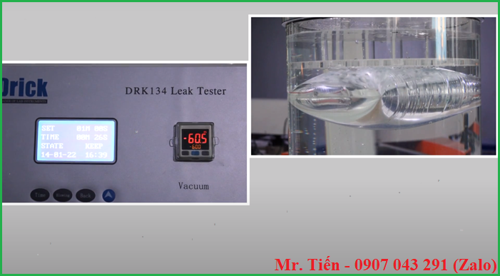 Kiểm tra độ bền mối hàn dán bao bì bằng máy Leak Tester DRK134 hãng Drick