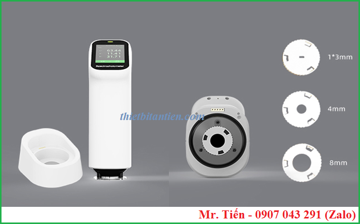 Spectrophotometer CS-520 CHN dùng đế sạc từ tính và hỗ trợ nhiều khẩu độ đo mẫu