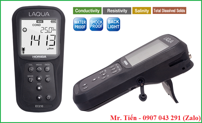 Thông số kỹ thuật của máy đo độ dẫn điện cầm tay EC 210 hãng Horiba (Nhật Bản)